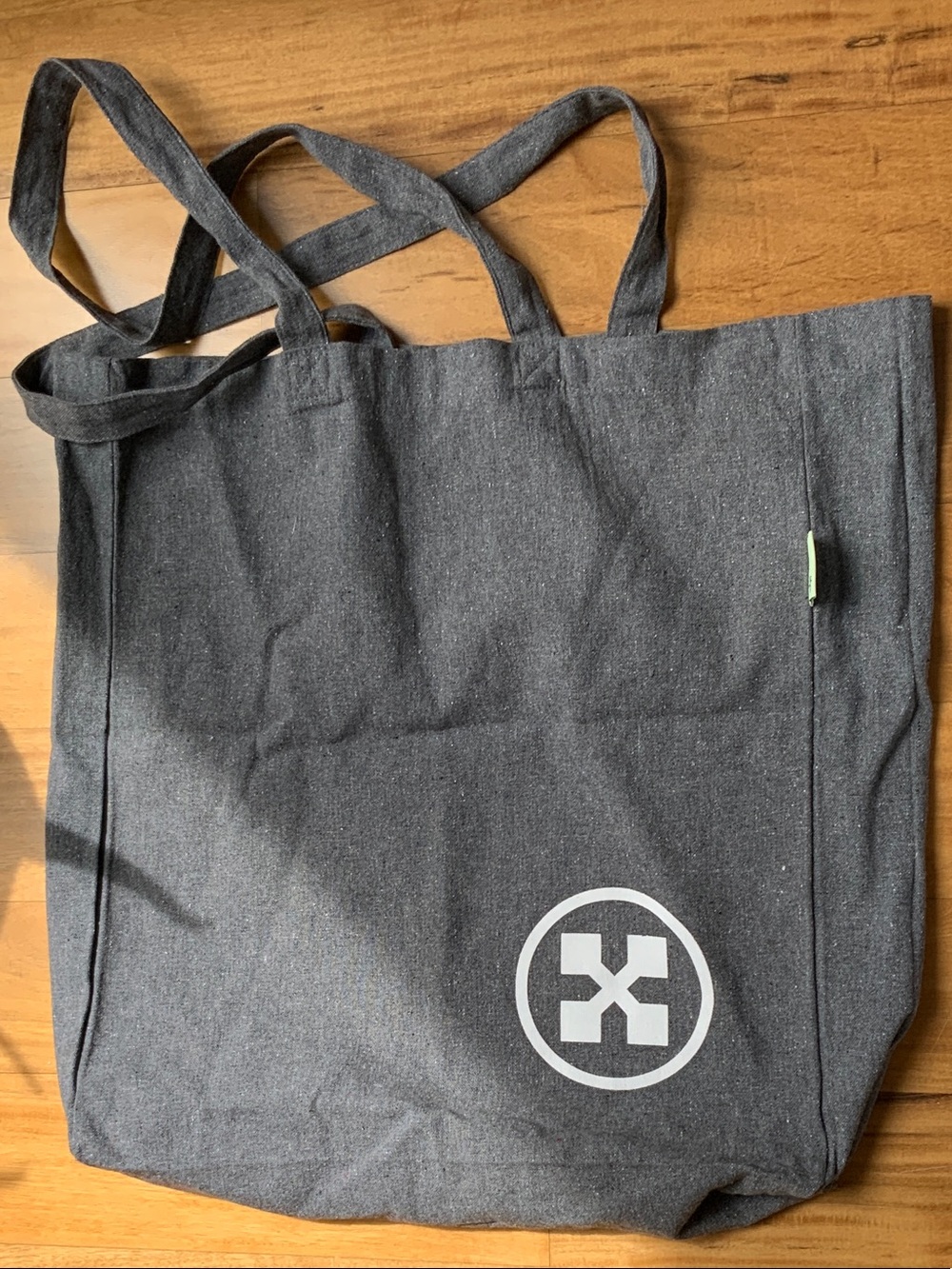 Heathered grey tote with shoulder drop handles size MEDIUM GREY COTTON TOTE BAG